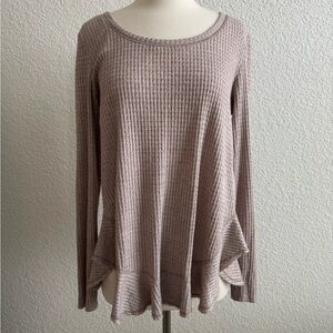 Women's Ribbed Knit Top - Taupe